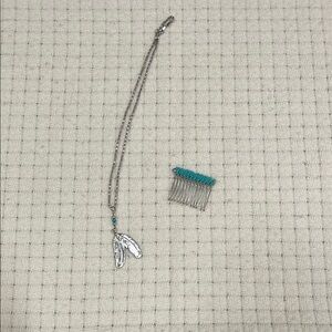 Silver and Turquoise Hair Accessory Set